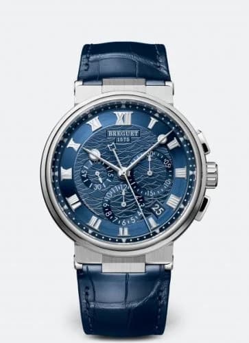 Breguet Marine Chronograph 5527 White Gold / Blue / Alligator 5527BB/Y2/9WV — фото часов Breguet Marine Chronograph 5527 White Gold / Blue / Alligator 5527BB/Y2/9WV — фото часов