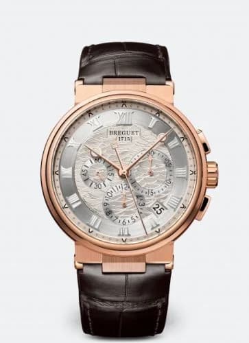 Breguet Marine Chronograph 5527 Rose Gold / Silver / Alligator 5527BR/12/9WV — фото часов Breguet Marine Chronograph 5527 Rose Gold / Silver / Alligator 5527BR/12/9WV — фото часов