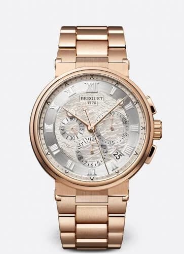 Breguet Marine Chronograph 5527 Rose Gold / Silver / Bracelet 5527BR/12/RW0