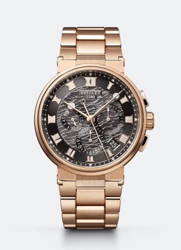 Breguet Marine Chronograph 5527 Rose Gold / Grey / Bracelet 5527BR/G3/RW0 — фото часов Breguet Marine Chronograph 5527 Rose Gold / Grey / Bracelet 5527BR/G3/RW0 — фото часов