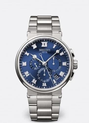 Breguet Marine Chronograph 5527 Titanium / Blue / Bracelet 5527TI/Y1/TW0 — фото часов Breguet Marine Chronograph 5527 Titanium / Blue / Bracelet 5527TI/Y1/TW0 — фото часов