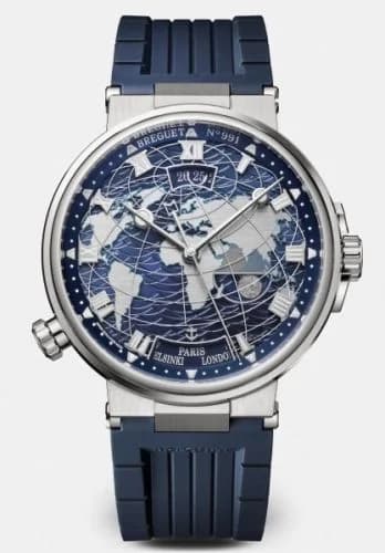 Breguet Marine Hora Mundi 5557 White Gold / Blue / Rubber 5557BB/YS/5WV