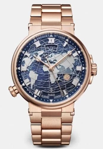 Breguet Marine Hora Mundi 5557 Rose Gold / Blue / Bracelet 5557BR/YS/RW0