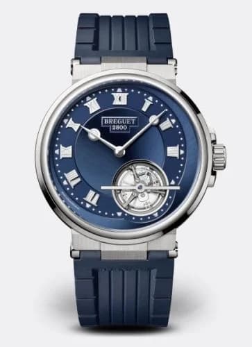 Breguet Marine Tourbillon 5577 Platinum / Blue / Rubber 5577PT/Y2/5WV