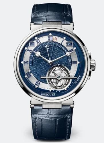 Breguet Marine Tourbillon Equation of Time 5887 Platinum / Blue / Alligator 5887PT/Y2/9WV