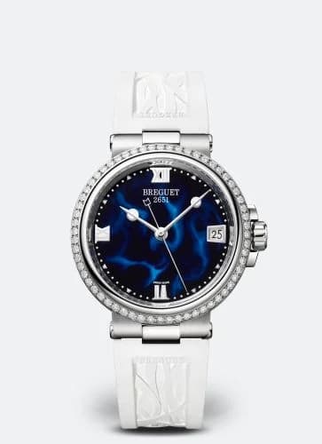Breguet Marine Dame 9518 Stainless Steel - Diamond / Blue / Rubber 9518ST/E2/584/D000