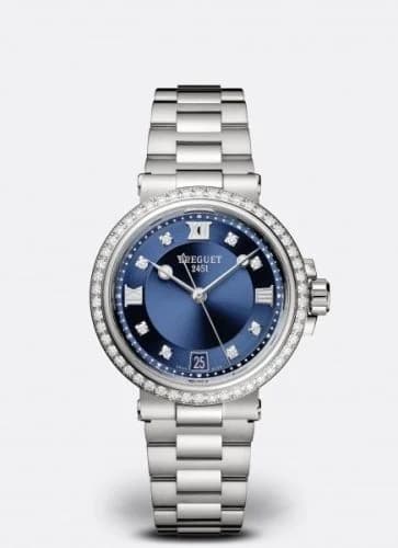 Breguet Marine Dame 9518 Stainless Steel - Diamond / Blue / Bracelet 9518ST/YD/S80/D001