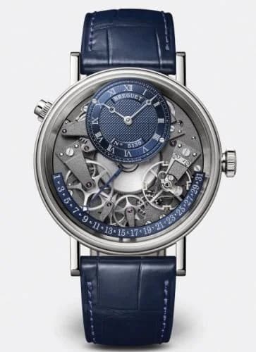 Breguet Tradition 7597 Quantième Rétrograde Platinum / Blue 7597BB/GY/9WU