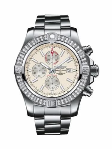 Breitling Super Avenger II Stainless Steel / Diamond / Stratus Silver / Bracelet A1337153/G779/168A — фото часов Breitling Super Avenger II Stainless Steel / Diamond / Stratus Silver / Bracelet A1337153/G779/168A — фото часов