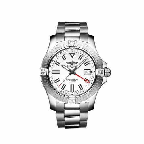 Breitling Avenger Automatic GMT 43 Stainless Steel / White / Bracelet A32397101A1A1 — фото часов Breitling Avenger Automatic GMT 43 Stainless Steel / White / Bracelet A32397101A1A1 — фото часов