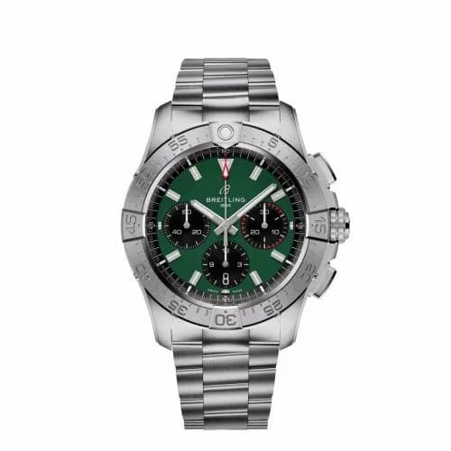 Breitling Avenger B01 Chronograph 42 Stainless Steel / Green / Bracelet AB0146101L1A1 — фото часов Breitling Avenger B01 Chronograph 42 Stainless Steel / Green / Bracelet AB0146101L1A1 — фото часов
