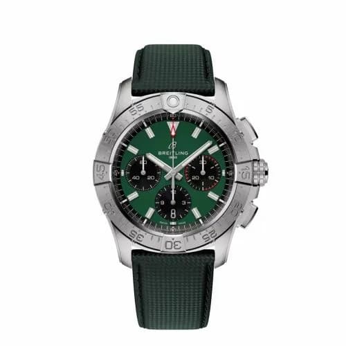 Breitling Avenger B01 Chronograph 42 Stainless Steel / Green / Strap AB0146101L1X1 — фото часов Breitling Avenger B01 Chronograph 42 Stainless Steel / Green / Strap AB0146101L1X1 — фото часов
