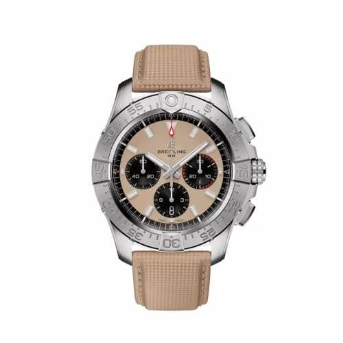 Breitling Avenger B01 Chronograph 44 Stainless Steel / Sand / Strap AB0147101A1X1 — фото часов Breitling Avenger B01 Chronograph 44 Stainless Steel / Sand / Strap AB0147101A1X1 — фото часов