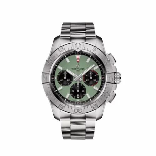 Breitling Avenger B01 Chronograph 44 Stainless Steel / Green / Bracelet AB0147101L1A1 — фото часов Breitling Avenger B01 Chronograph 44 Stainless Steel / Green / Bracelet AB0147101L1A1 — фото часов