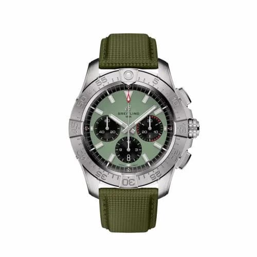Breitling Avenger B01 Chronograph 44 Stainless Steel / Green / Strap AB0147101L1X1 — фото часов Breitling Avenger B01 Chronograph 44 Stainless Steel / Green / Strap AB0147101L1X1 — фото часов