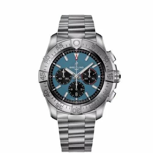 Breitling Super Avenger B01 Chronograph 46 Titanium / Blue / Bracelet EB0148101C1E1 — фото часов Breitling Super Avenger B01 Chronograph 46 Titanium / Blue / Bracelet EB0148101C1E1 — фото часов