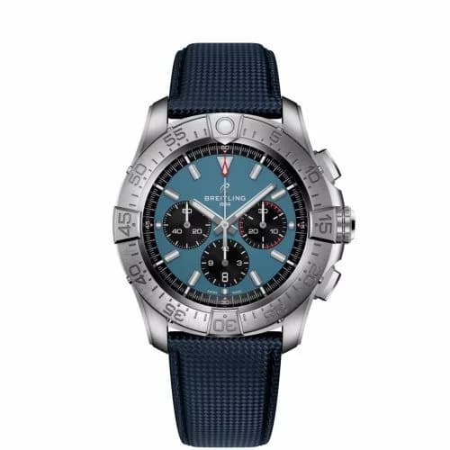Breitling Super Avenger B01 Chronograph 46 Titanium / Blue / Strap EB0148101C1X1 — фото часов Breitling Super Avenger B01 Chronograph 46 Titanium / Blue / Strap EB0148101C1X1 — фото часов