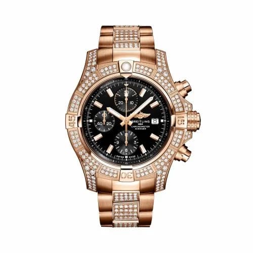 Breitling Avenger Chronograph 45 Red Gold - Diamond / Black / Bracelet R13317721B1T1 — фото часов Breitling Avenger Chronograph 45 Red Gold - Diamond / Black / Bracelet R13317721B1T1 — фото часов