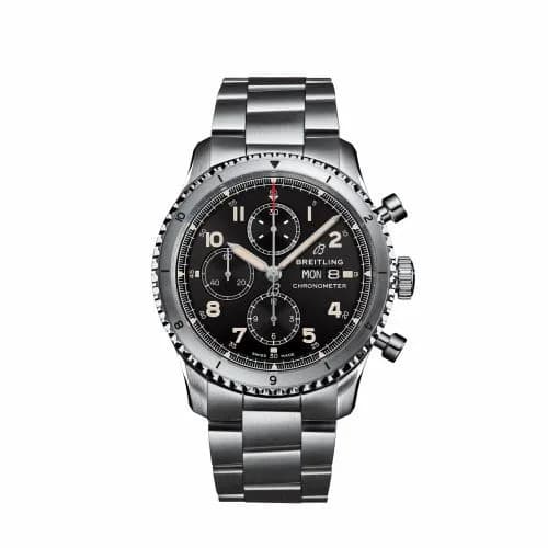 Breitling Aviator 8 Chronograph 43 Stainless Steel / Black / Bracelet A13316101B1A1 — фото часов Breitling Aviator 8 Chronograph 43 Stainless Steel / Black / Bracelet A13316101B1A1 — фото часов