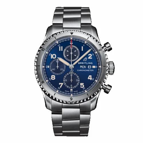 Breitling Aviator 8 Chronograph 43 Stainless Steel / Blue / Bracelet A13316101C1A1 — фото часов Breitling Aviator 8 Chronograph 43 Stainless Steel / Blue / Bracelet A13316101C1A1 — фото часов