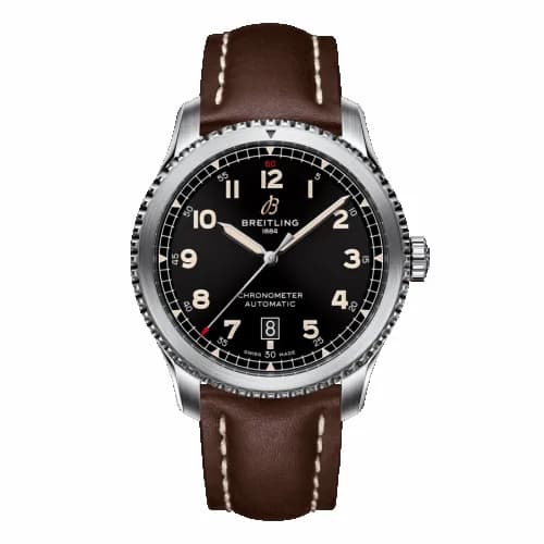 Breitling Aviator 8 Automatic 41 Stainless Steel / Black / Calf / Folding A17315101B1X4