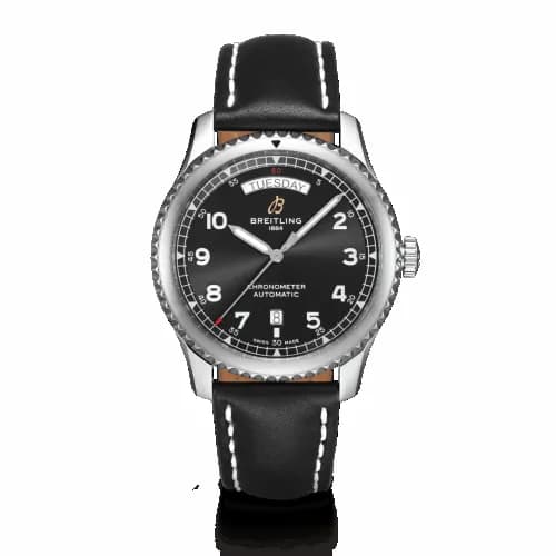 Breitling Navitimer 8 Automatic Day & Date 41 Stainless Steel / Black / Black Calf / Folding A45330101B1X2