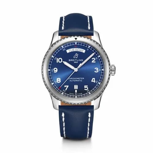 Breitling Navitimer 8 Automatic Day & Date 41 Stainless Steel / Blue / Blue Calf / Pin A45330101C1X3