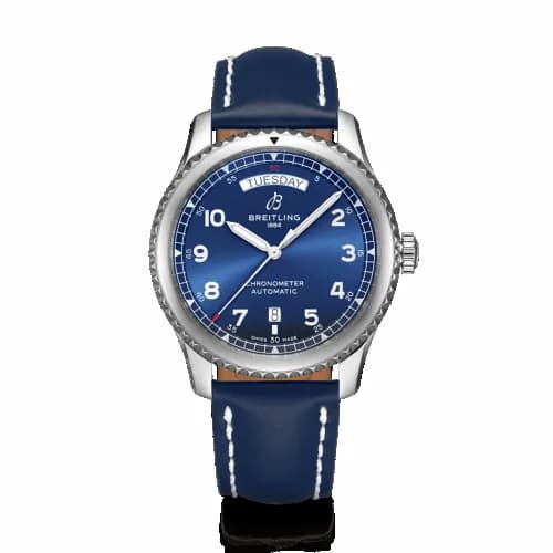 Breitling Navitimer 8 Automatic Day & Date 41 Stainless Steel / Blue / Blue Calf / Folding A45330101C1X5