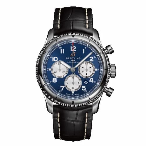 Breitling Aviator 8 B01 Chronograph 43 Stainless Steel / Blue / Croco / Pin AB0119131C1P1 — фото часов Breitling Aviator 8 B01 Chronograph 43 Stainless Steel / Blue / Croco / Pin AB0119131C1P1 — фото часов