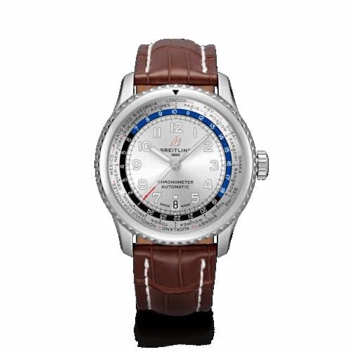 Breitling Navitimer 8 B35 Automatic экземплярime 43 Stainless Steel / Silver / Brown Croco / Folding AB3521U01G1P3