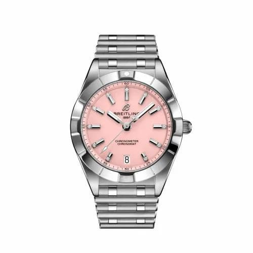 Breitling Chronomat 32 Stainless Steel / Pink - Diamond / Rouleaux A77310101K1A1