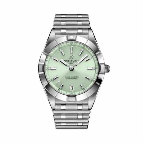 Breitling Chronomat 32 Stainless Steel / Mint Green / Rouleaux A77310101L1A1 — фото часов Breitling Chronomat 32 Stainless Steel / Mint Green / Rouleaux A77310101L1A1 — фото часов