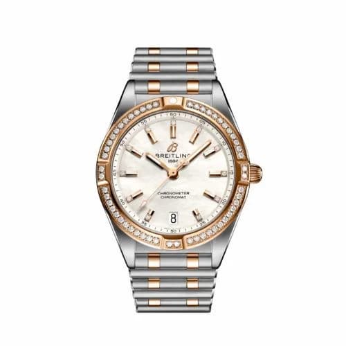 Breitling Chronomat 32 Stainless Steel / Red Gold - Diamond / MOP / Rouleaux / Boutique Edition U77310591A2U1