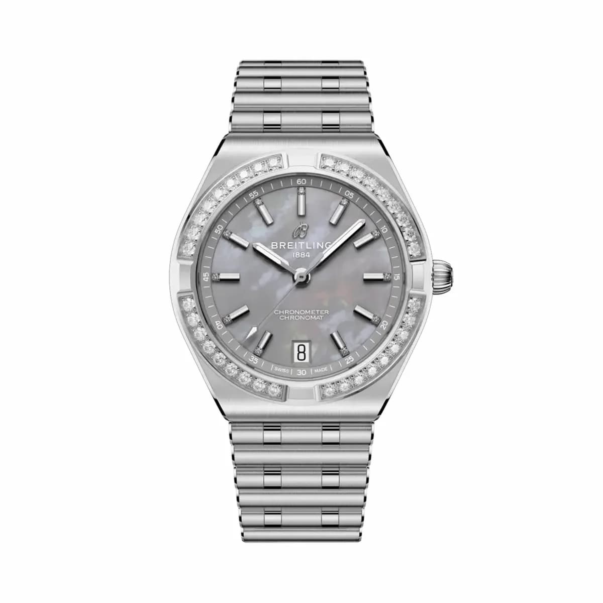 Breitling Chronomat Automatic 36 Stainless Steel - Diamond / Grey MOP / Rouleaux A10320591G1A1