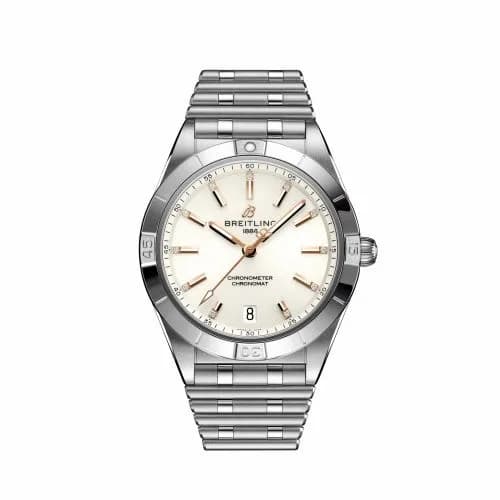 Breitling Chronomat Automatic 36 Stainless Steel / White - Diamond / Rouleaux A10380101A2A1 — фото часов Breitling Chronomat Automatic 36 Stainless Steel / White - Diamond / Rouleaux A10380101A2A1 — фото часов