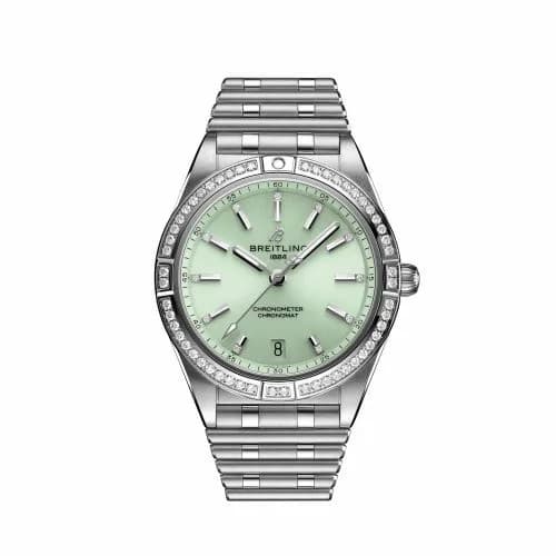 Breitling Chronomat Automatic 36 Stainless Steel - Diamond / Green / Rouleaux A10380591L1A1 — фото часов Breitling Chronomat Automatic 36 Stainless Steel - Diamond / Green / Rouleaux A10380591L1A1 — фото часов