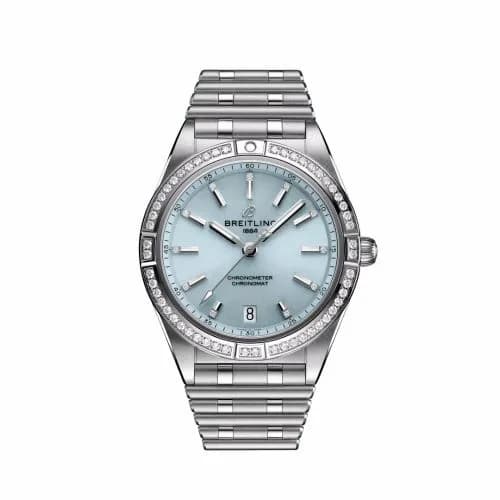 Breitling Chronomat Automatic 36 Stainless Steel - White Gold - Diamond / Ice Blue / Bracelet G10380591C1G1 — фото часов Breitling Chronomat Automatic 36 Stainless Steel - White Gold - Diamond / Ice Blue / Bracelet G10380591C1G1 — фото часов
