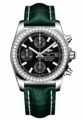Breitling Chronomat 38 SleekT Stainless Steel / Diamond / Black / Alligator A1331053/BD92/772P