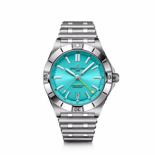 Breitling Chronomat 40 GMT Stainless Steel / Turquoise / Hong Kong A32398A21L1A1 — фото часов Breitling Chronomat 40 GMT Stainless Steel / Turquoise / Hong Kong A32398A21L1A1 — фото часов