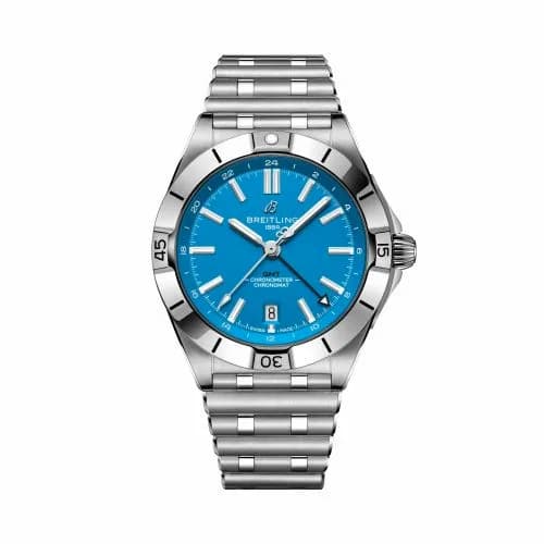 Breitling Breitling Chronomat Automatic GMT 40 NFL Carolina Panthers Edition A32398E11C1A1 — фото часов Breitling Breitling Chronomat Automatic GMT 40 NFL Carolina Panthers Edition A32398E11C1A1 — фото часов