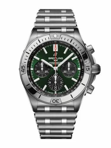 Breitling Chronomat B01 42 Stainless Steel / Green / Rouleaux AB0134101L1A1 — фото часов Breitling Chronomat B01 42 Stainless Steel / Green / Rouleaux AB0134101L1A1 — фото часов