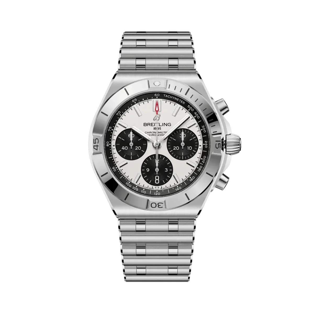 Breitling Chronomat B01 42 Stainless Steel / White / Rouleaux AB0158101A1A1 — фото часов Breitling Chronomat B01 42 Stainless Steel / White / Rouleaux AB0158101A1A1 — фото часов