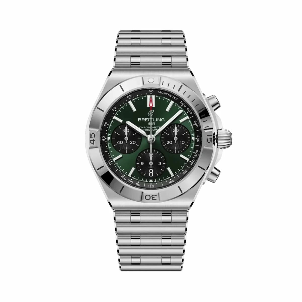 Breitling Chronomat B01 42 Stainless Steel / Green / Rouleaux AB0158101L1A1