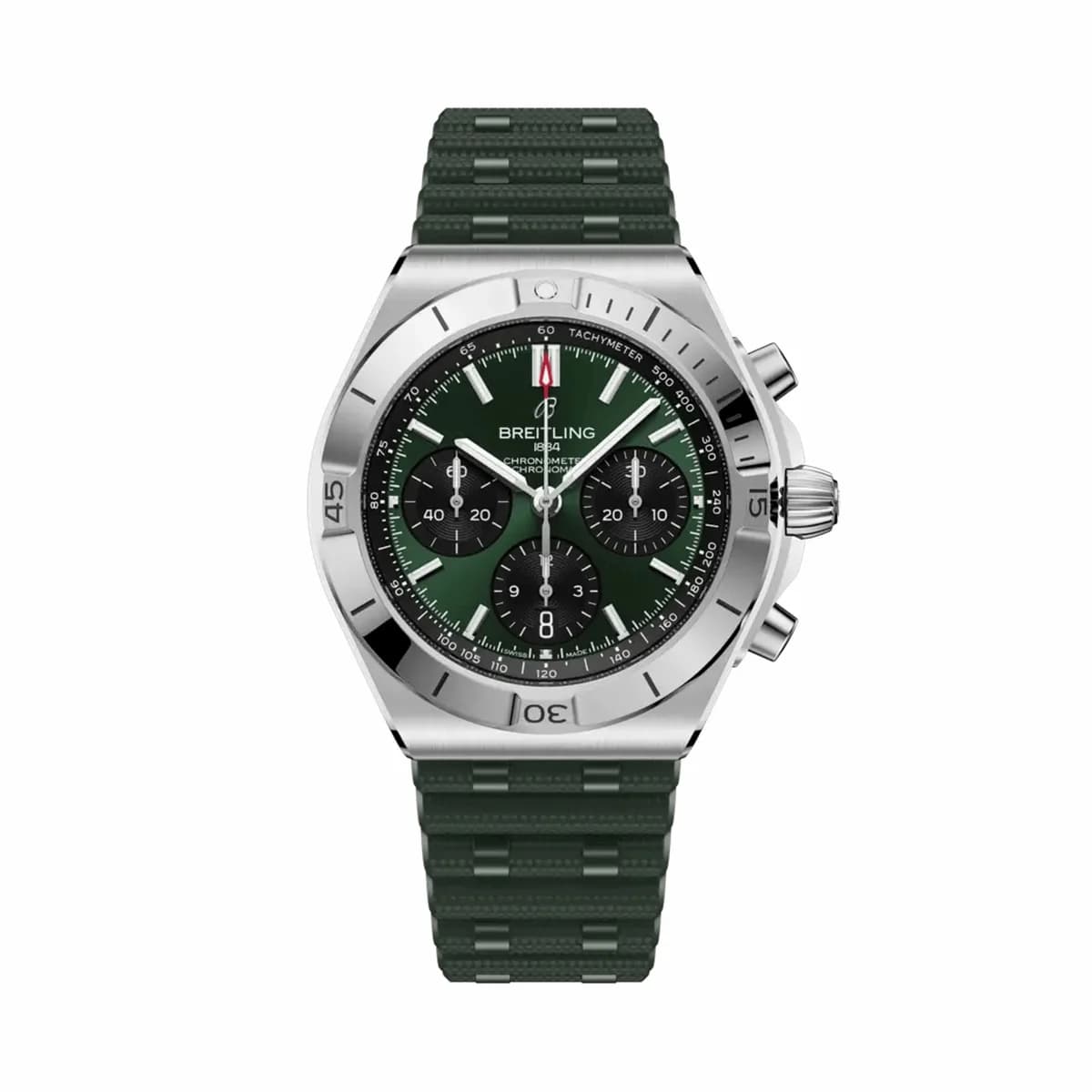 Breitling Chronomat B01 42 Stainless Steel / Green / Rubber AB0158101L1S1 — фото часов Breitling Chronomat B01 42 Stainless Steel / Green / Rubber AB0158101L1S1 — фото часов