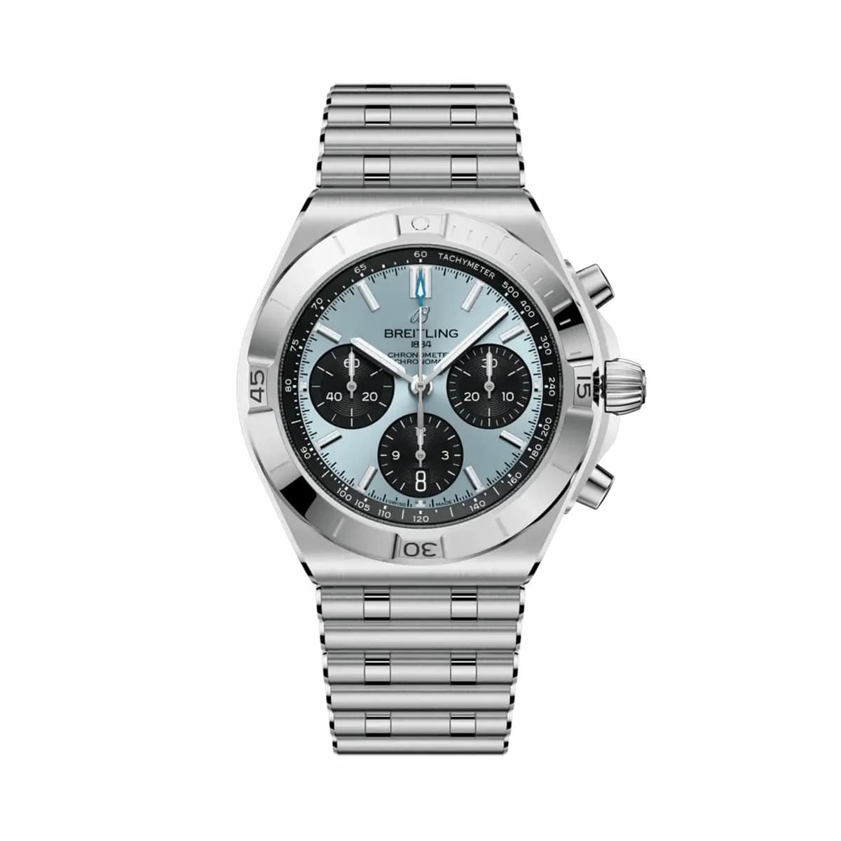 Breitling Chronomat B01 42 Stainless Steel - Platinum / Ice Blue / Rouleaux PB0158101C1A1 — фото часов Breitling Chronomat B01 42 Stainless Steel - Platinum / Ice Blue / Rouleaux PB0158101C1A1 — фото часов