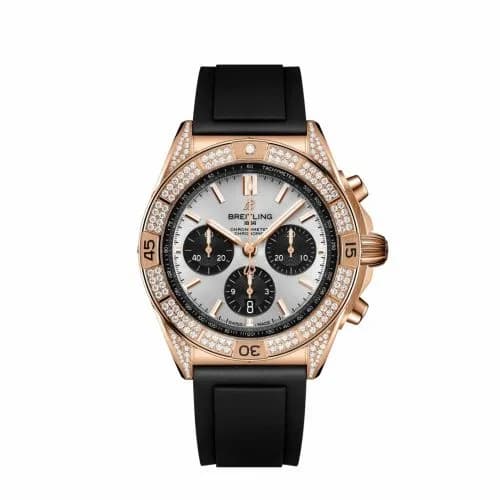 Breitling Chronomat B01 42 Red Gold - Diamond / Silver / Rubber RB0134721G1S1 — фото часов Breitling Chronomat B01 42 Red Gold - Diamond / Silver / Rubber RB0134721G1S1 — фото часов