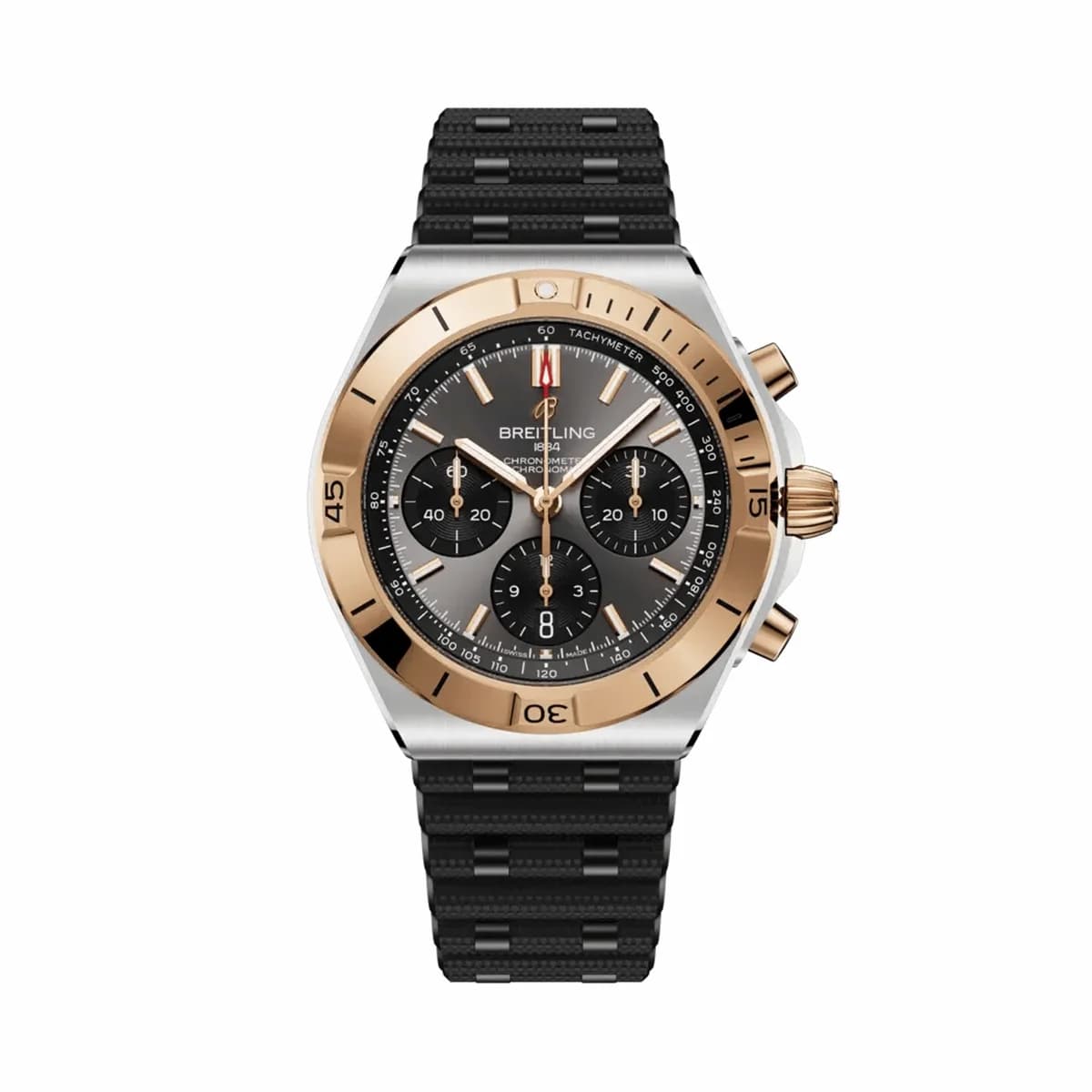 Breitling Chronomat B01 42 Stainless Steel - Red Gold / Grey / Rubber UB0158101B1S1 — фото часов Breitling Chronomat B01 42 Stainless Steel - Red Gold / Grey / Rubber UB0158101B1S1 — фото часов