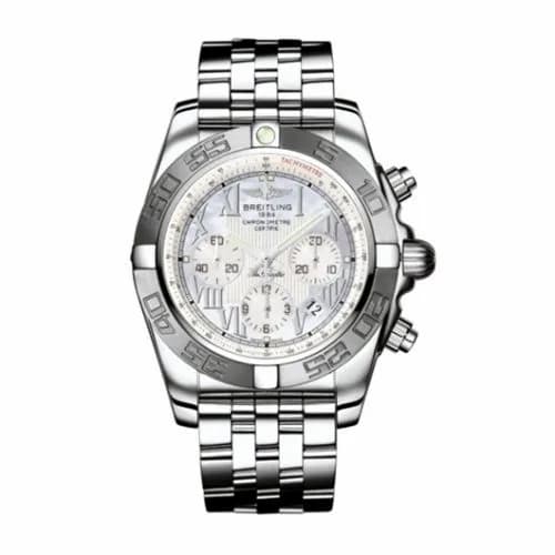 Breitling Chronomat 44 Stainless Steel / MOP - Roman / Bracelet AB011011/A691/375A — фото часов Breitling Chronomat 44 Stainless Steel / MOP - Roman / Bracelet AB011011/A691/375A — фото часов