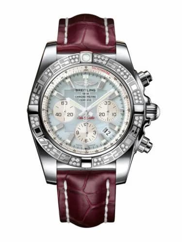 Breitling Chronomat 44 Stainless Steel / Diamond / Gray Pearl / Croco AB0110AA.G685.735P