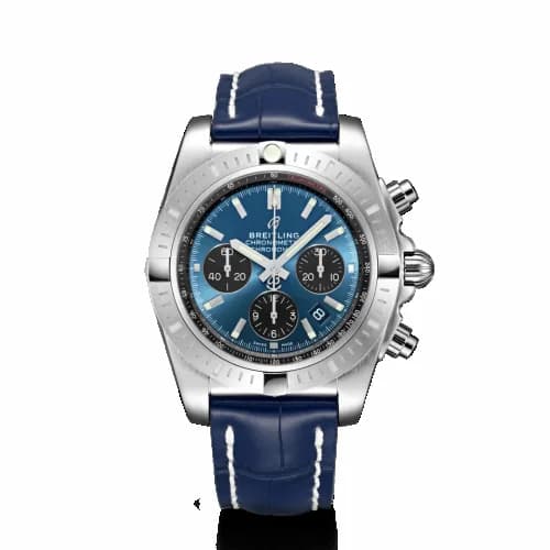 Breitling Chronomat B01 Chronograph 44 Stainless Steel / Blackeye Blue / Croco / Folding AB0115101C1P3 — фото часов Breitling Chronomat B01 Chronograph 44 Stainless Steel / Blackeye Blue / Croco / Folding AB0115101C1P3 — фото часов